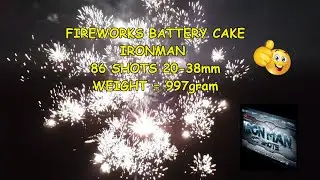 Provskjutning Iron Man fyrverkeri Extreme Fireworks // Demo Ironman battery cake