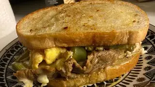 How To Make A Chop Steak Cheese And Egg Sandwich 😋😋😋😋