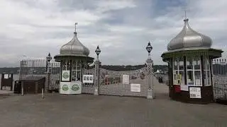 Walk along Bangor Pier in Gwynedd North Wales