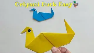 Easy Origami Duck 🦆 | Simple Paper Craft Tutorialآموزش اوریگامی اردک  | کاردستی ساده و بامزه با کاغذ