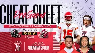 Pregame Cheat Sheet with Steve Walls & Darren Smith &mdash; Chiefs vs Texans 📝