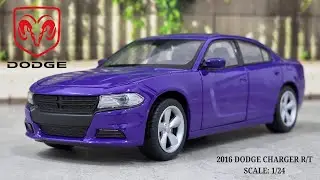 2016 Dodge Charger RT Purple 🔥 1/24 Scale Welly Diecast | Detailed Review