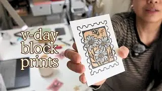 i spent 20+ hours making my valentine's day block prints ✸ seattle printmaker studio vlog