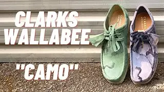 Blue AND Green 'Camo' Clarks Wallabees - REVIEW || On Feet👌🏽#clarks #wallabee #onfeet  #shorts