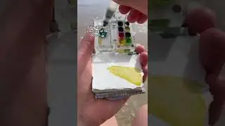 Tiny abstract painting of the beach 🏝️
