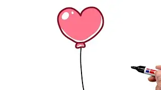 How to Draw a Heart Balloon
