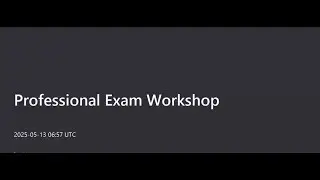 Professional Exam Workshop 2025/05/13