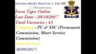 Indian Navy Recruitment 2017 For Officers Jobs