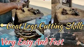Goat Legs Cutting Skills Very Easy And Fast#mutton#goatleg#trending#youtubevideo#dadamuttonwala