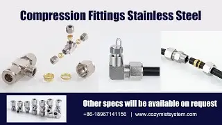 COZYMIST Misting System Stainless Steel Tee Compression Fittings