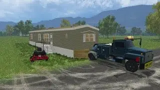 Farming Simulator 15 Lawn Care Construction Ep #4 Moving A Mobile Home