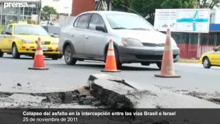 Colapso de losa entre las vías Brasil e Israel