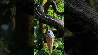 snake eating ice cream 🍦😋 #ai #snake #shorts #youtube #snakeai