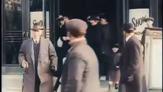 Colorized video of people leaving Claremont Theatre in New York City in 1915 #shorts