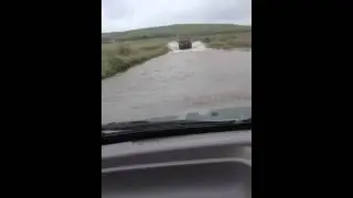 Today flooding on the road from Portreath to Hayle Cornwall