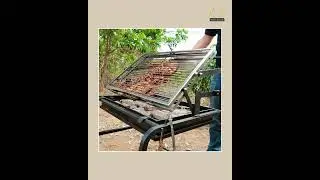 Outdoor Charcoal Chicken Flipping & Rotating BBQ Grill Mesh Frame for Courtyard Beef Oven