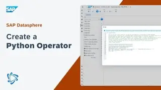 Create a Python Operator: SAP Datasphere