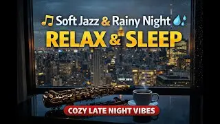 Midnight Jazz by the Window 🌧️ Soft Saxophone & Rainy City Lights for Deep Relaxation