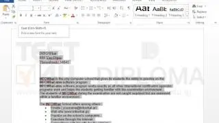 Change the font into 12pt Courier New on the whole document