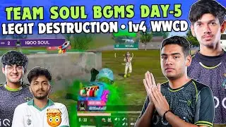 iQOOSouL BGMS Day 5 ✅ SouL Legit Destruction 😳 Nakul Legit on Fire 🔥 End Zone 1v4 WWCD 🥶 Team SouL 🚀