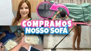 VLOGÃO: compramos nosso sofá + faxina na sala 🏠💖