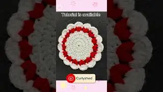 Heart coaster Crochet Tutorial #curlyzhed #shorts #crochet
