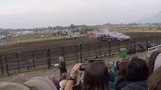 Huge Fire at the Powder Puff Demo Derby Alaska State Fair 2019