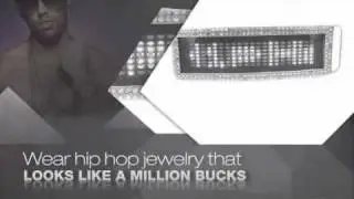 WHITE LED Scrolling Text Belt Buckle w/ Iced Out Frame