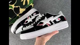 A Bathing Ape Bape Sta Low Shark Black White