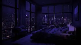 Ciudad Nocturna con Lluvia Pesada: Olv&iacute;date del caos exterior y regresa a tu peque&ntilde;a cama.