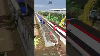 high-speed train changes tracks on damaged bridge #train #railway #fasttrains #railtrack