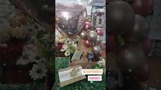 Elegant Birthday Gift Basket with Metallic Balloons and Artificial Flowers | Celebrate in Style