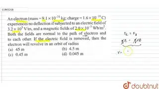 An electron (mass `=9.1xx10^(-31)kg`, charge `=1.6xx10^(-19)C`) experiences