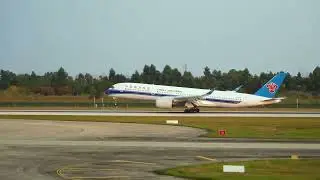 Airplane Taking Off from Runway at Airport