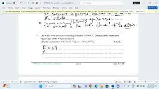 PHYSICS PAPER 2, X RAYS AND CATHODE RAYS  PANGANI GIRLS PREMOCK