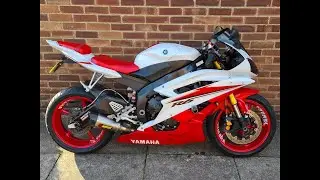 Yamaha R6, 2006, Akrapovic exhaust sound.