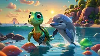 Tina Turtle Floats on Water | Gentle Animal Song for Kids | Relaxing Nursery Rhymes and Learning