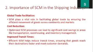 Supply chain applications in shipping industry