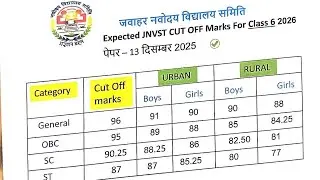 Navodaya Cut Off 2026🔥 | JNVST Final Cut Off Class 6 | Navodaya Result & Selection List 2026