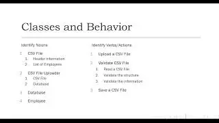 CSV Uploader Application -  Identifying the Classes and Responsibilities