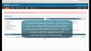 eVOlution OpenCart theme - installation video manual