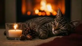 Soothing Cat Music 432Hz 🐾 Fireplace Ambience For Gentle Relaxation And Comfort Therapy
