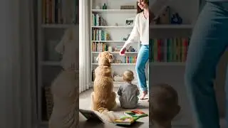 Golden Retriever Saves Baby from Falling Just in Time #dogrescue #babysafe #cutedogs