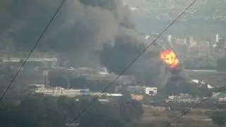 Fire in Israel. fire in Haifa Chemicals Ltd. (пожар на хайфа химикалим).25.12.2016