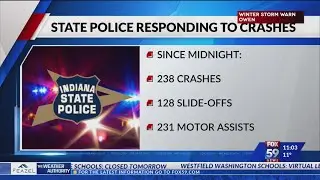 Indiana State Police responding to crashes