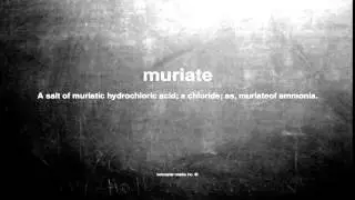 What does muriate mean