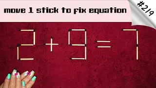Matchstick puzzle #219 | Match puzzle 2+9=7 with hint and solution.