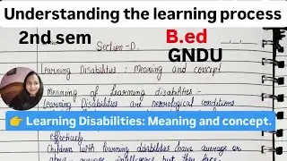 Learning Disabilities: meaning and concept.