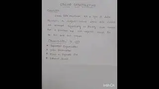 Linear Data Structure , Definition and its characteristics in  #DataStructure