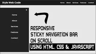 Responsive Sticky Navigation Bar using HTML CSS & JavaScript
